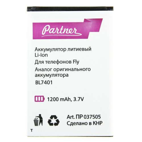 Аккумулятор для Fly IQ238 Jazz (BL7401), Partner, 1200 mAh фото 